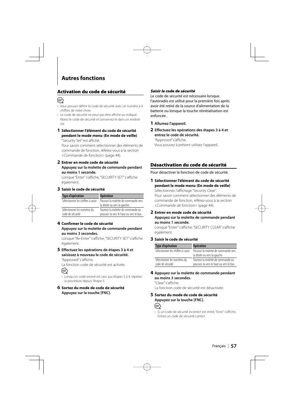 Autres fonctions | Kenwood eXcelon KDC-X792 User Manual | Page 57 / 116
