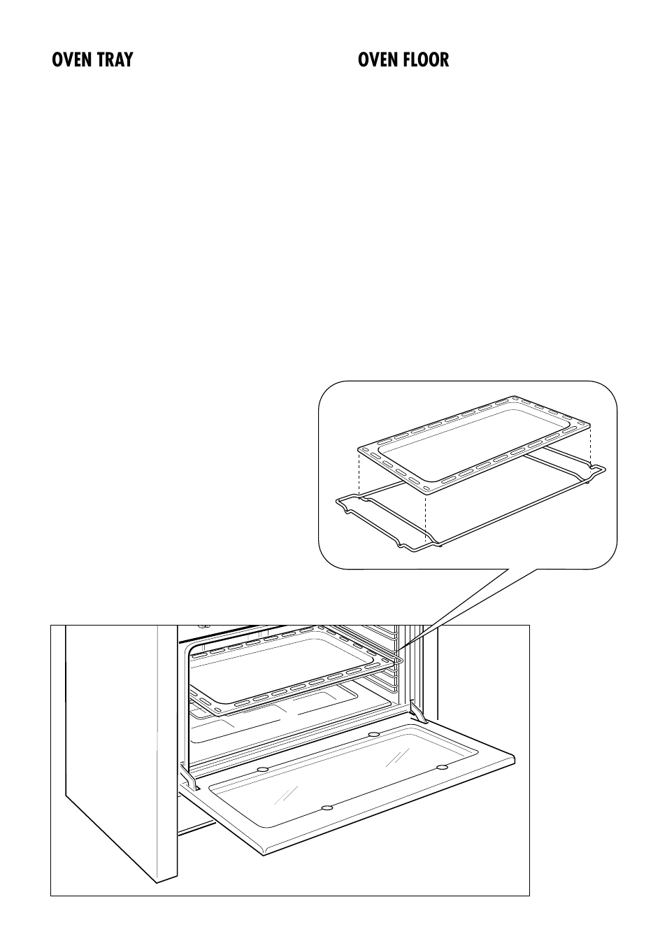 Oven tray, Oven floor | Kenwood CK 680 User Manual | Page 25 / 36