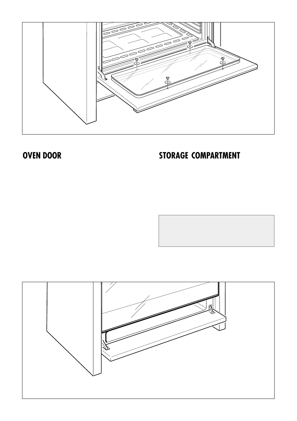 Oven door, Storage compartment | Kenwood CK 680 User Manual | Page 26 / 36