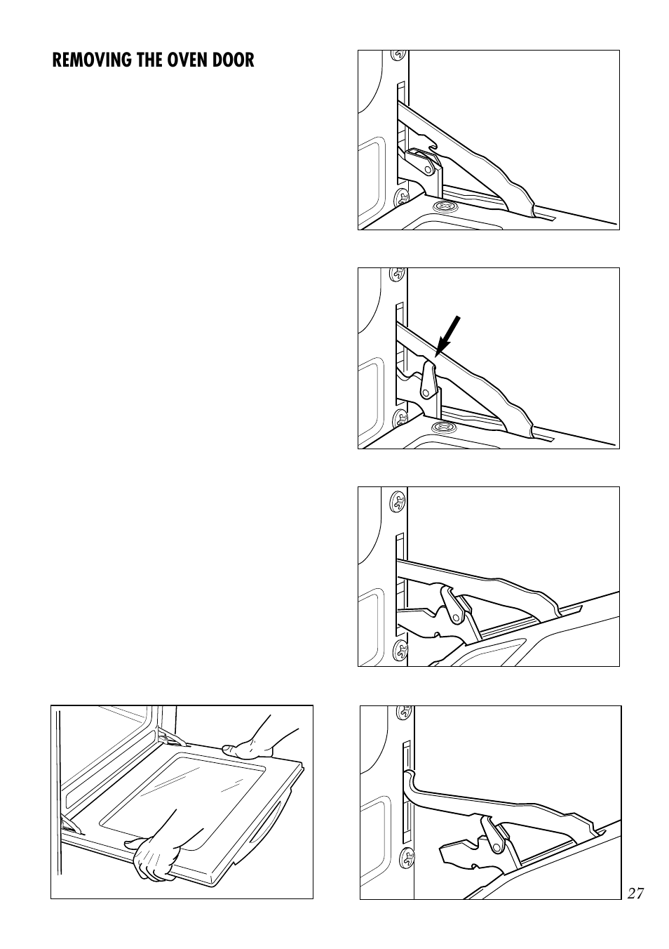 Removing the oven door | Kenwood CK 680 User Manual | Page 27 / 36