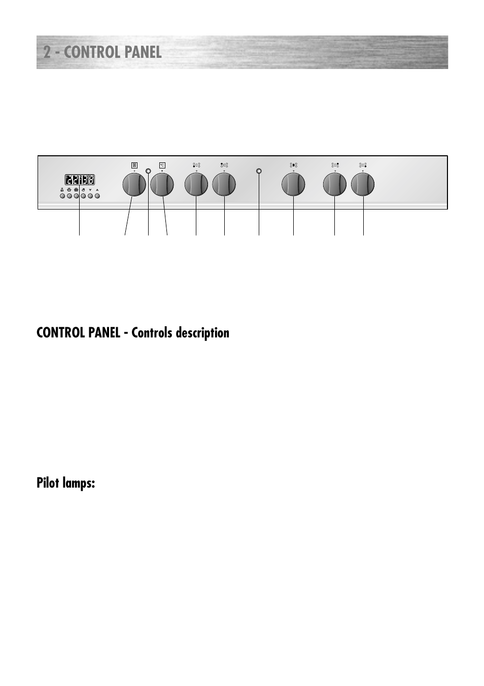 2 - control panel, Control panel - controls description, Pilot lamps | Kenwood CK 680 User Manual | Page 7 / 36
