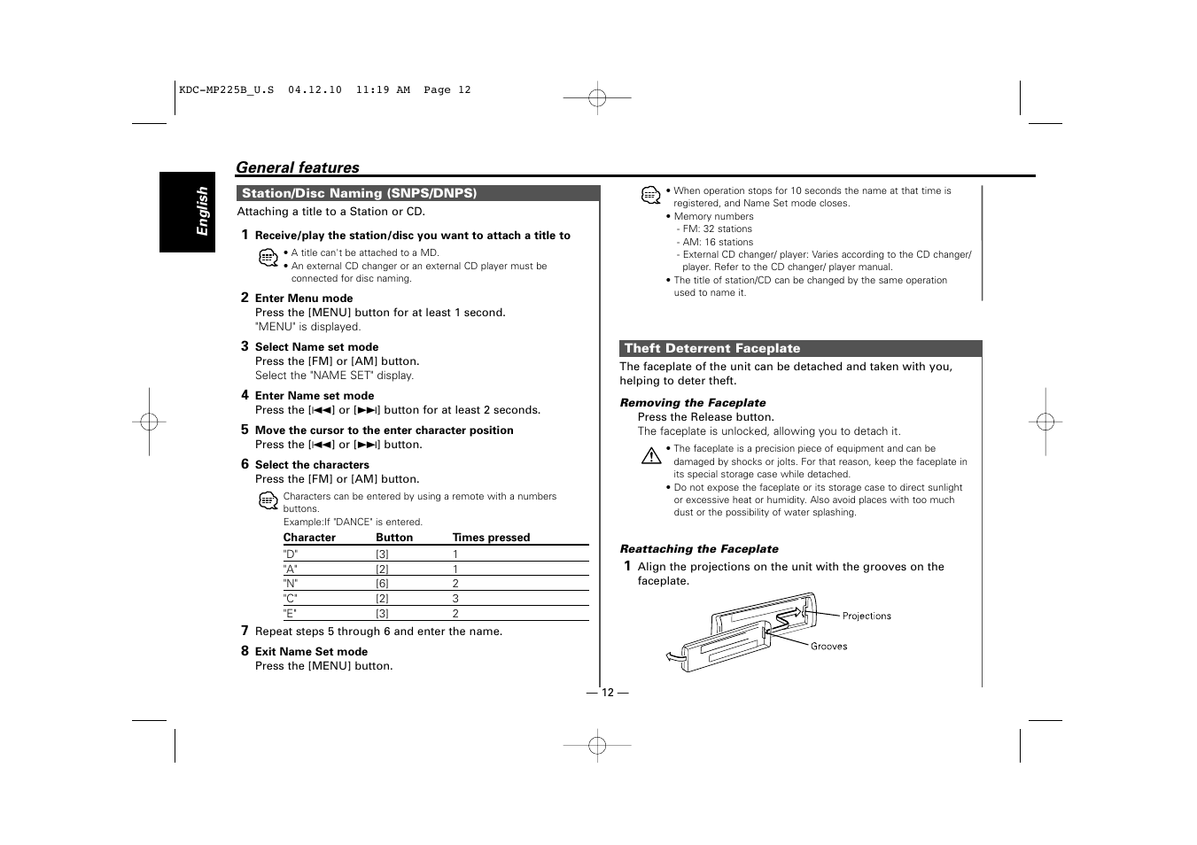 Kenwood KDC-225 User Manual | Page 12 / 96