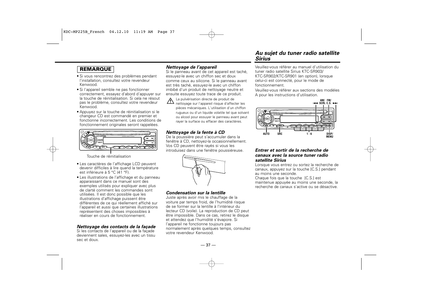 Kenwood KDC-225 User Manual | Page 37 / 96