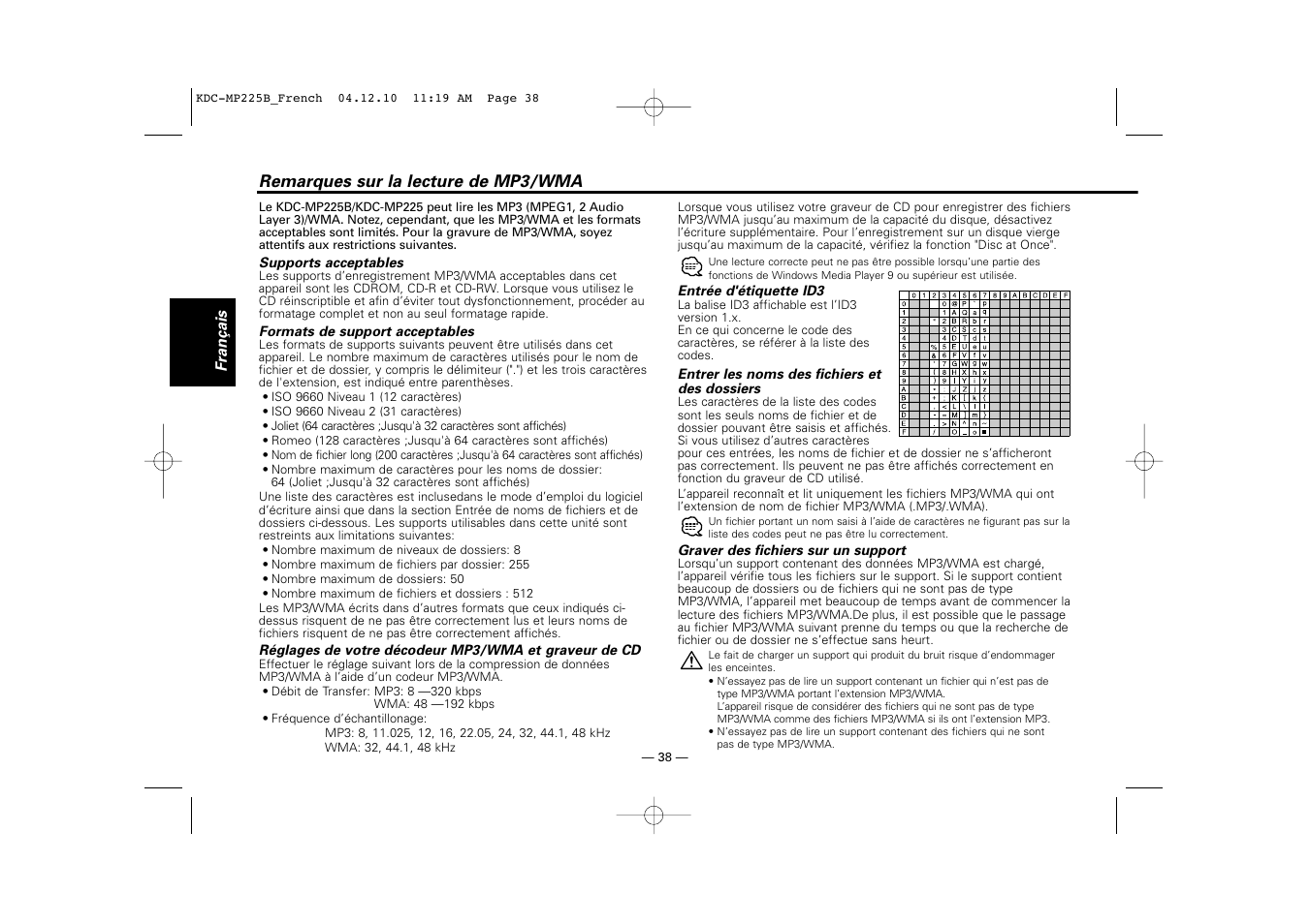 Kenwood KDC-225 User Manual | Page 38 / 96