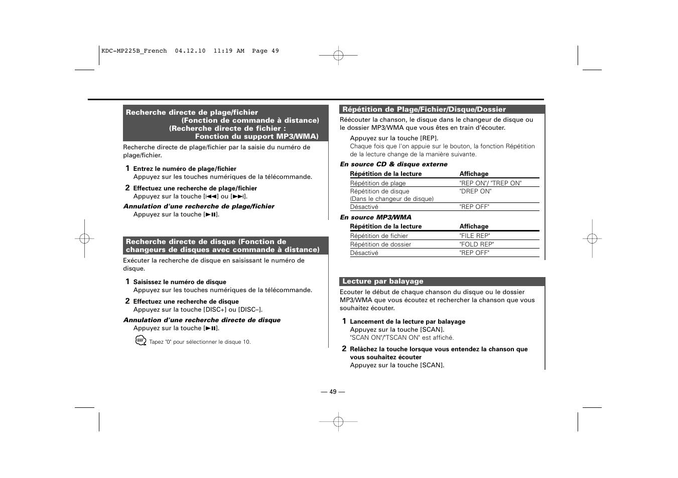 Kenwood KDC-225 User Manual | Page 49 / 96