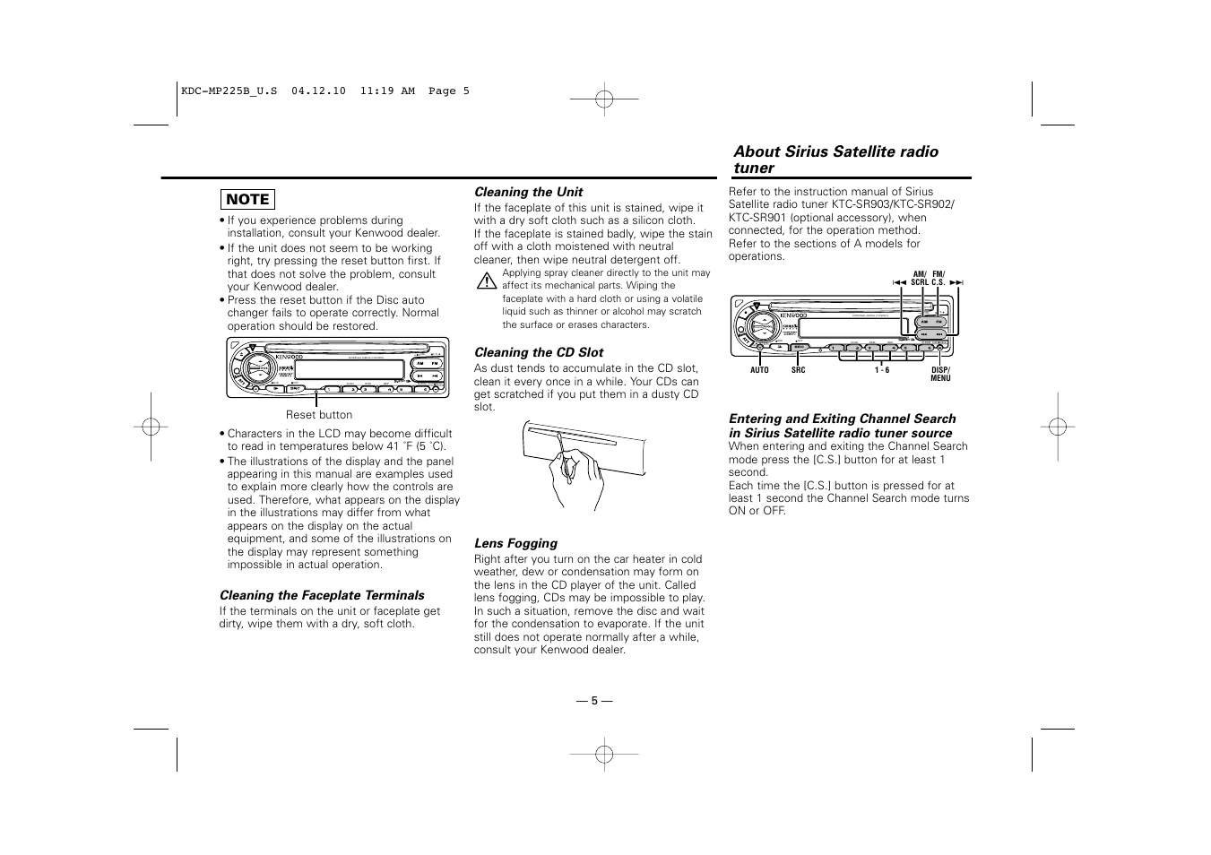 Kenwood KDC-225 User Manual | Page 5 / 96