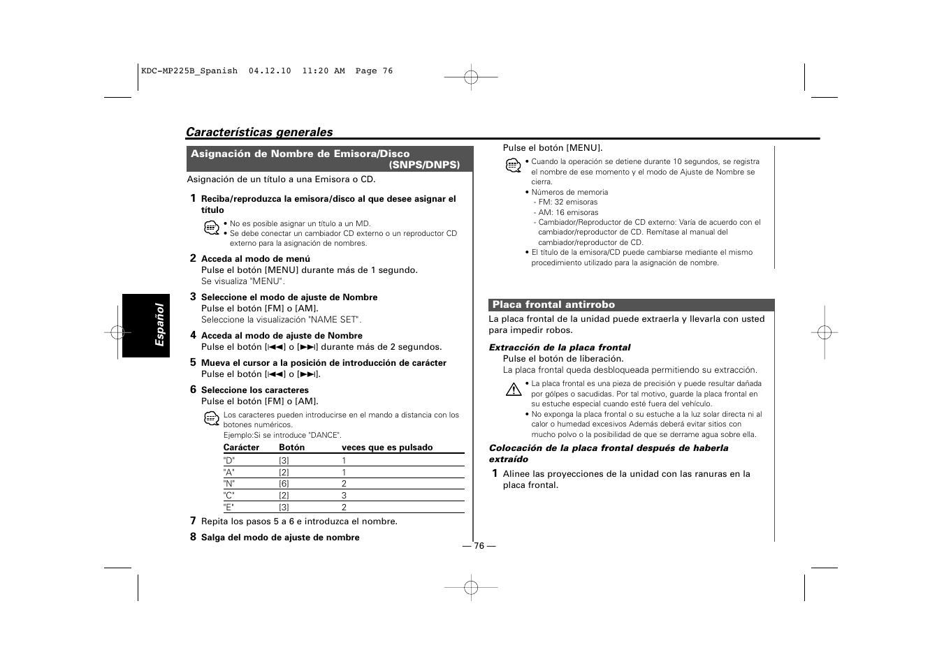 Kenwood KDC-225 User Manual | Page 76 / 96