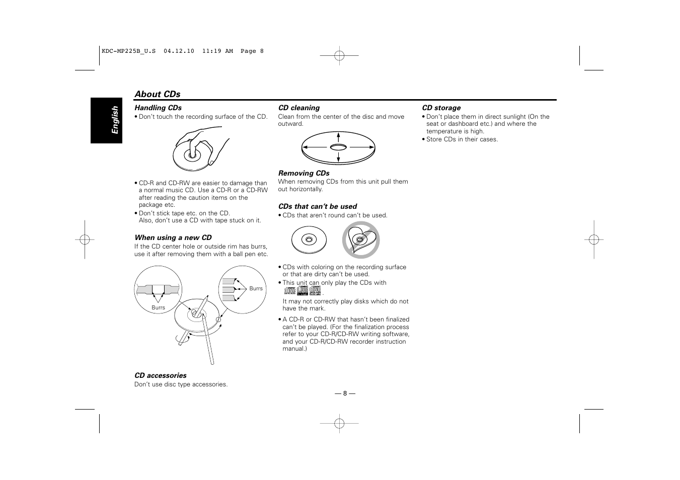 Kenwood KDC-225 User Manual | Page 8 / 96