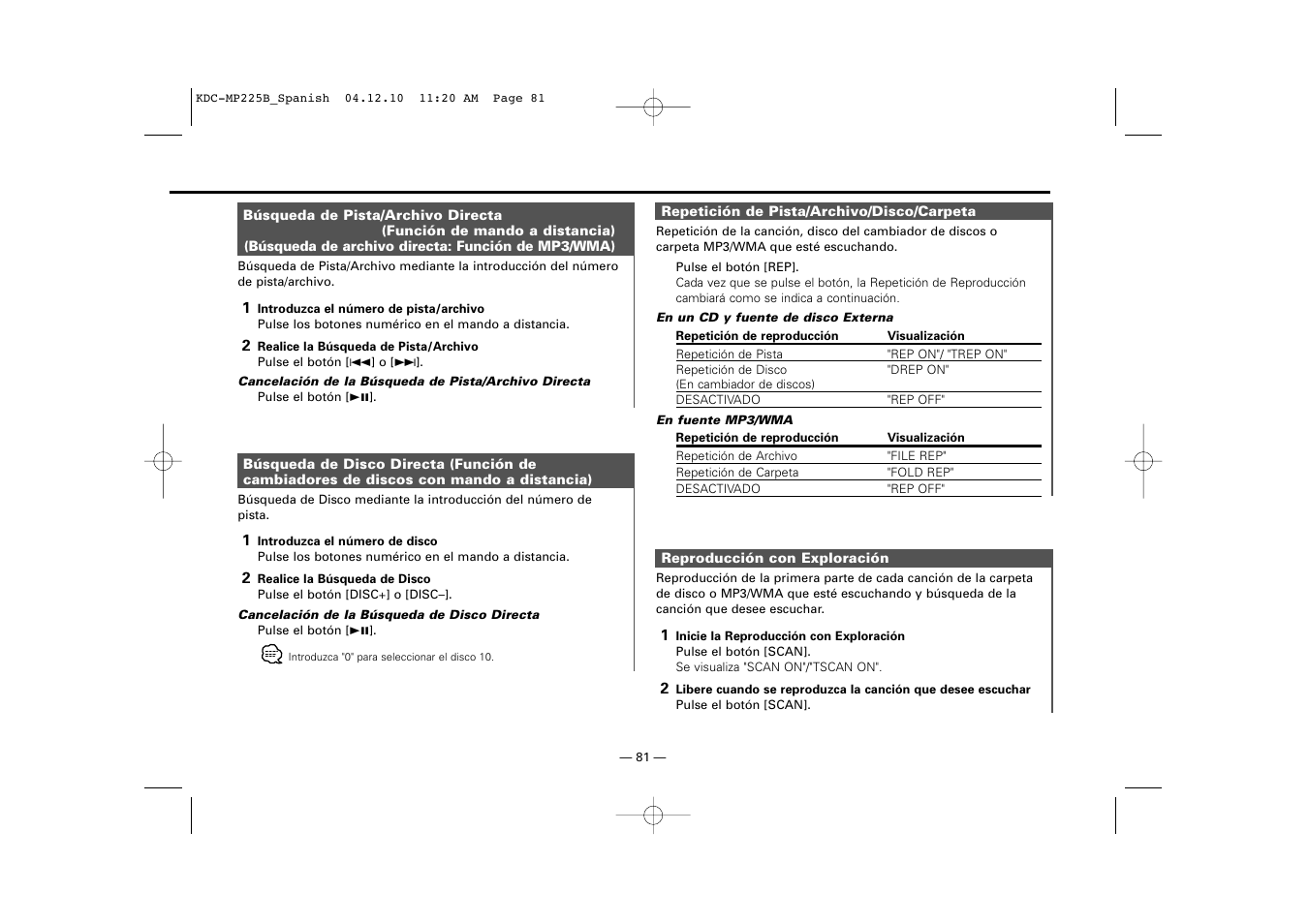 Kenwood KDC-225 User Manual | Page 81 / 96