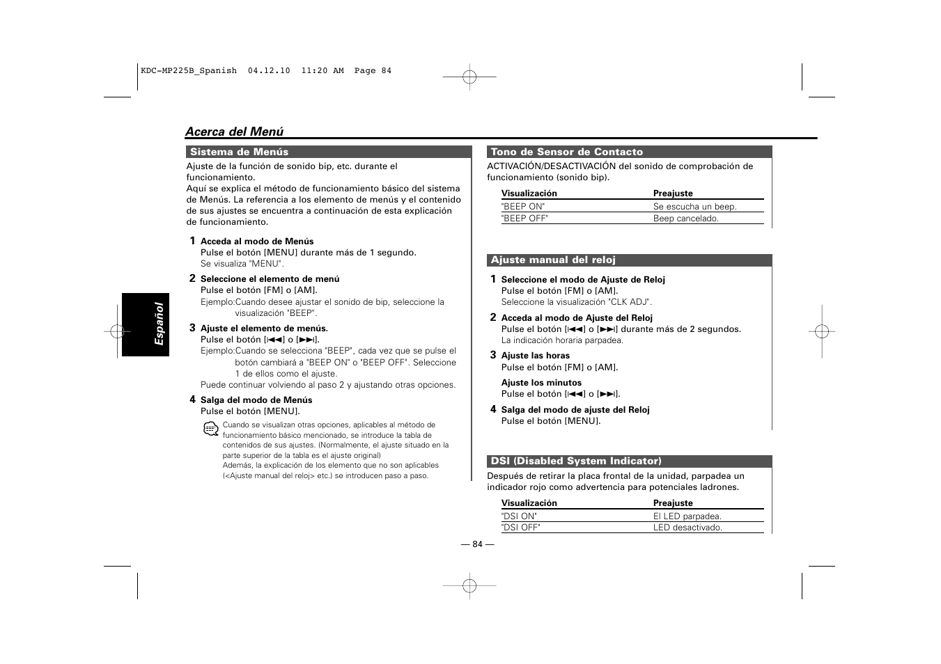 Kenwood KDC-225 User Manual | Page 84 / 96