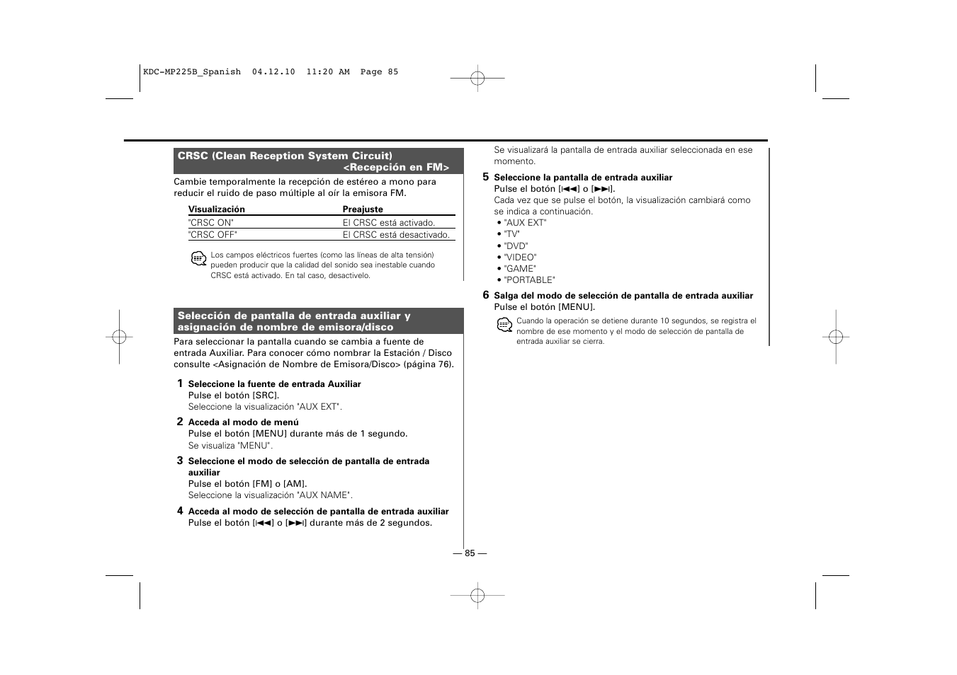 Kenwood KDC-225 User Manual | Page 85 / 96