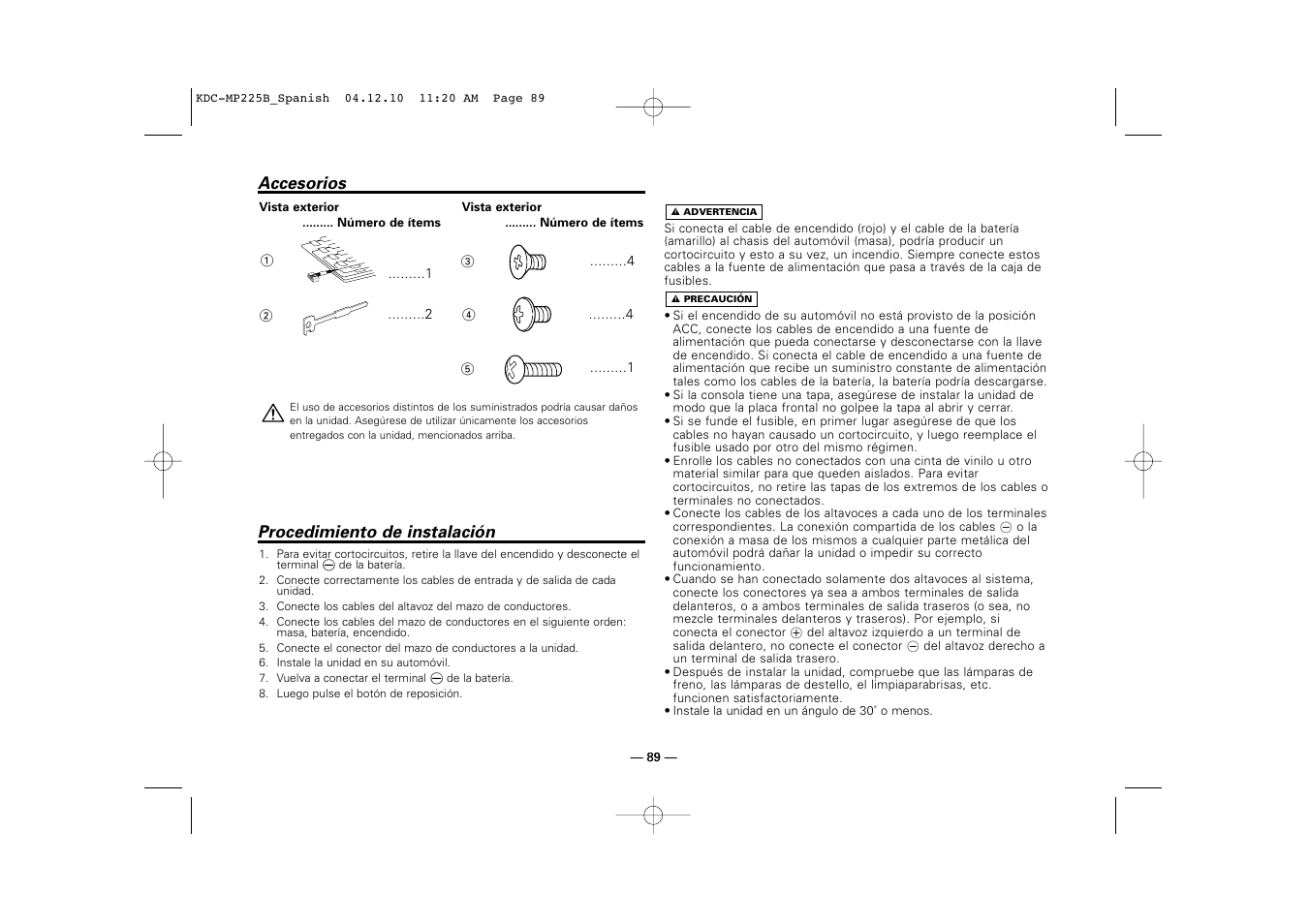 Kenwood KDC-225 User Manual | Page 89 / 96