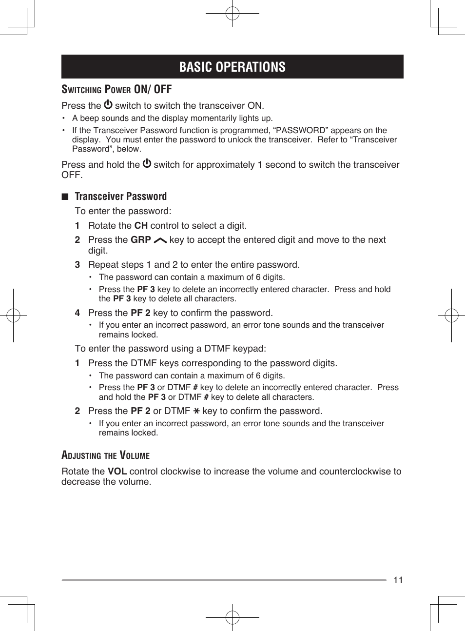 Basic operations, On/ off | Kenwood TK-5910 User Manual | Page 17 / 44