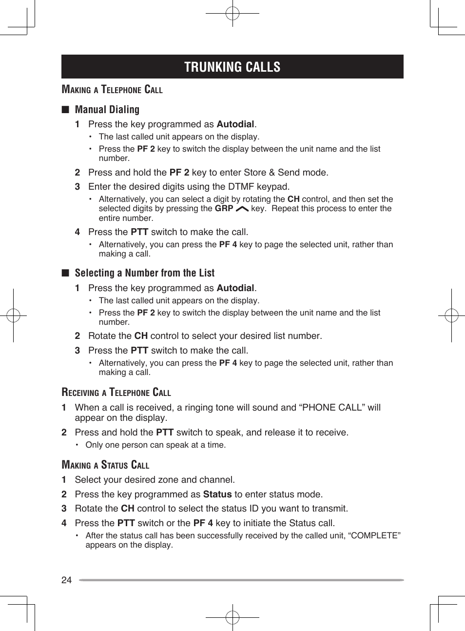 Trunking calls | Kenwood TK-5910 User Manual | Page 30 / 44