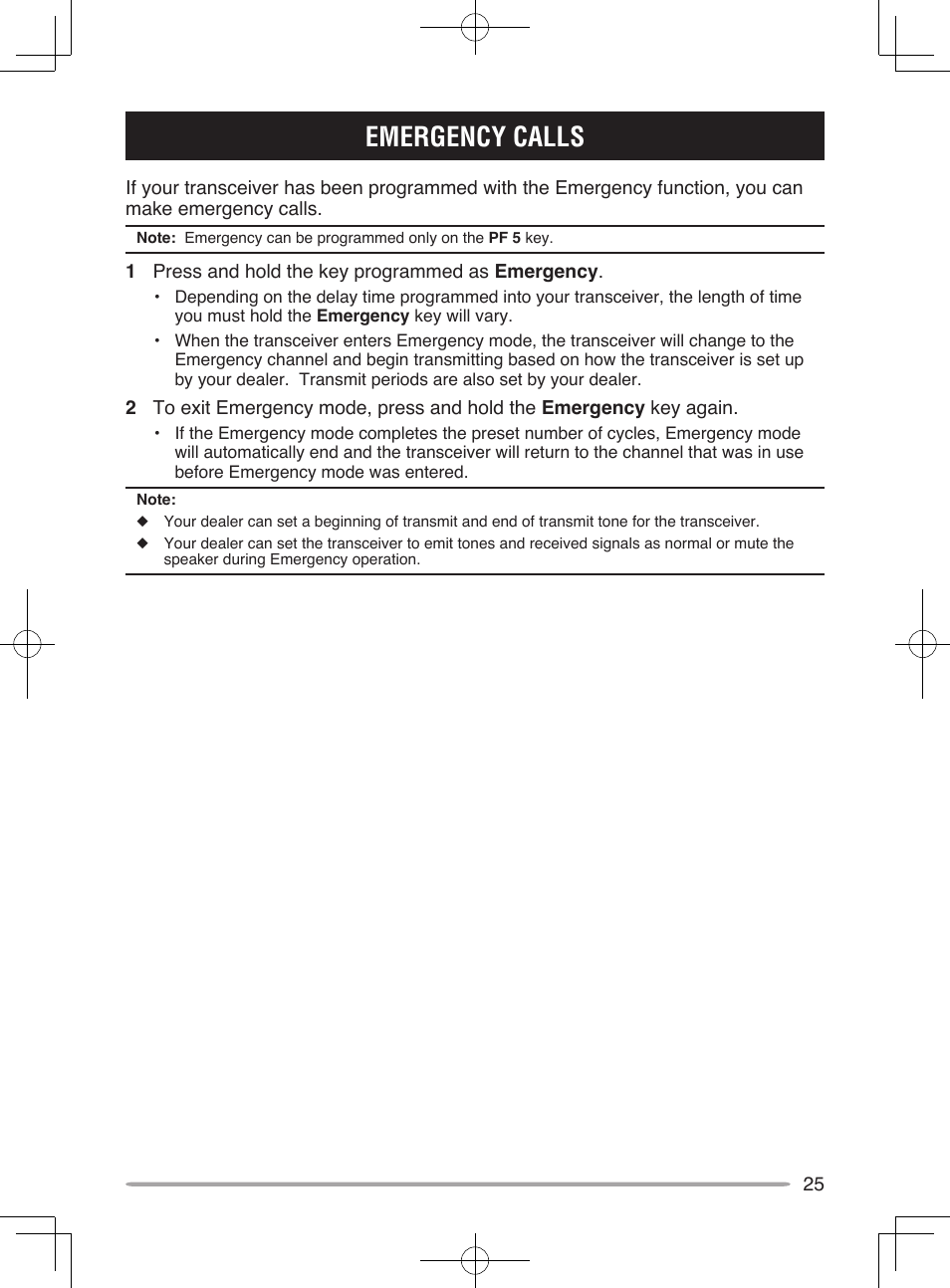 Emergency calls | Kenwood TK-5910 User Manual | Page 31 / 44