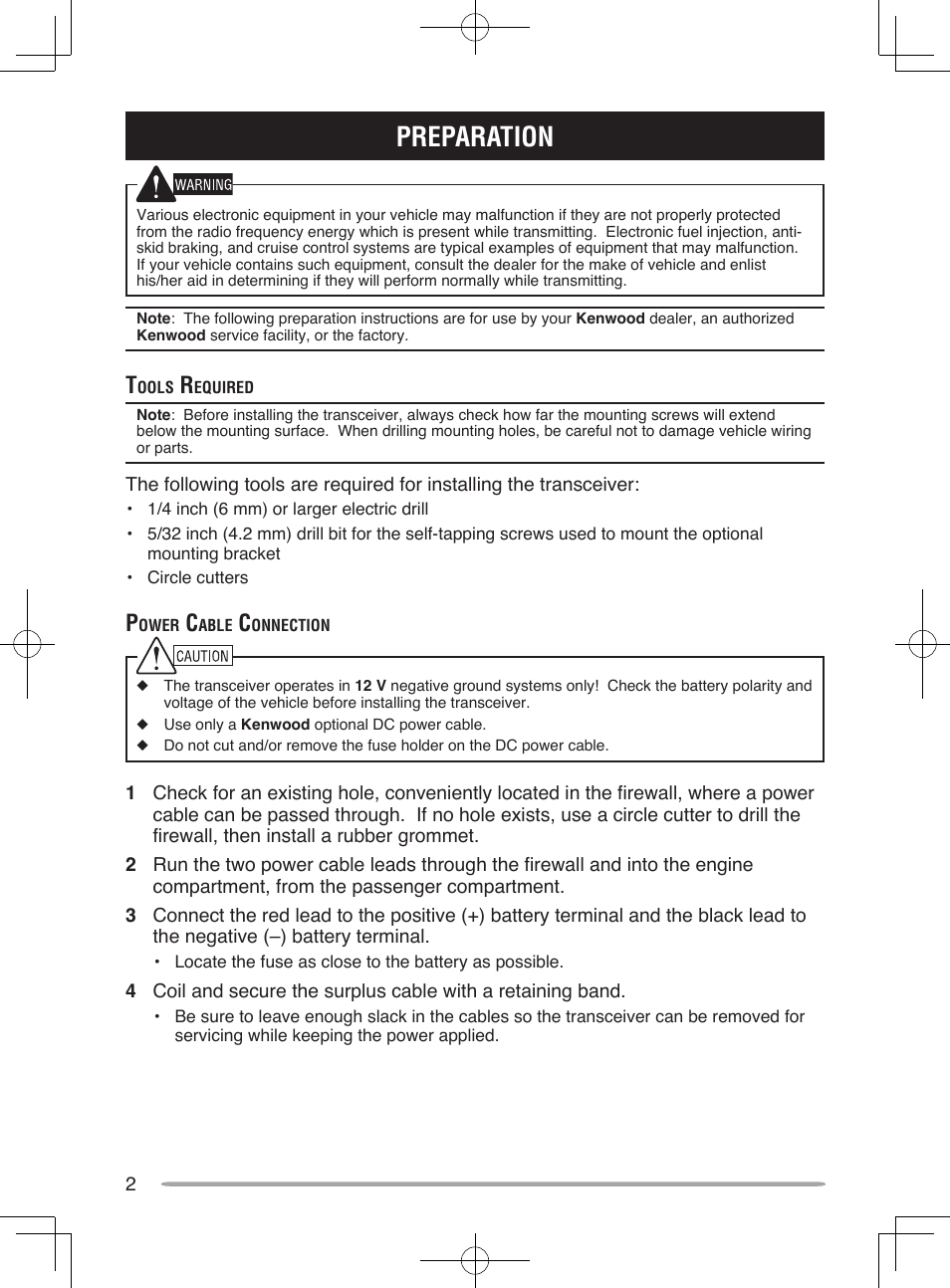 Preparation | Kenwood TK-5910 User Manual | Page 8 / 44