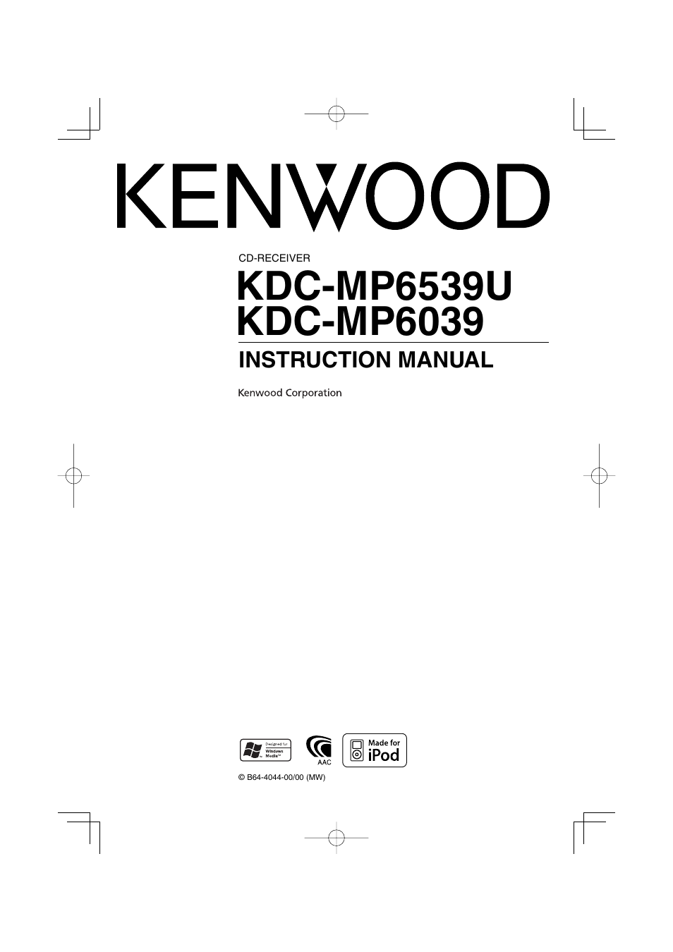 Kenwood KDC-MP6039 User Manual | 28 pages