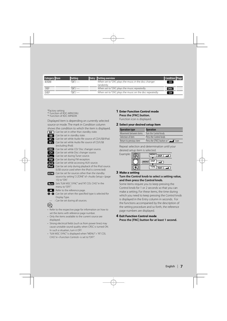 Kenwood KDC-MP6039 User Manual | Page 7 / 28