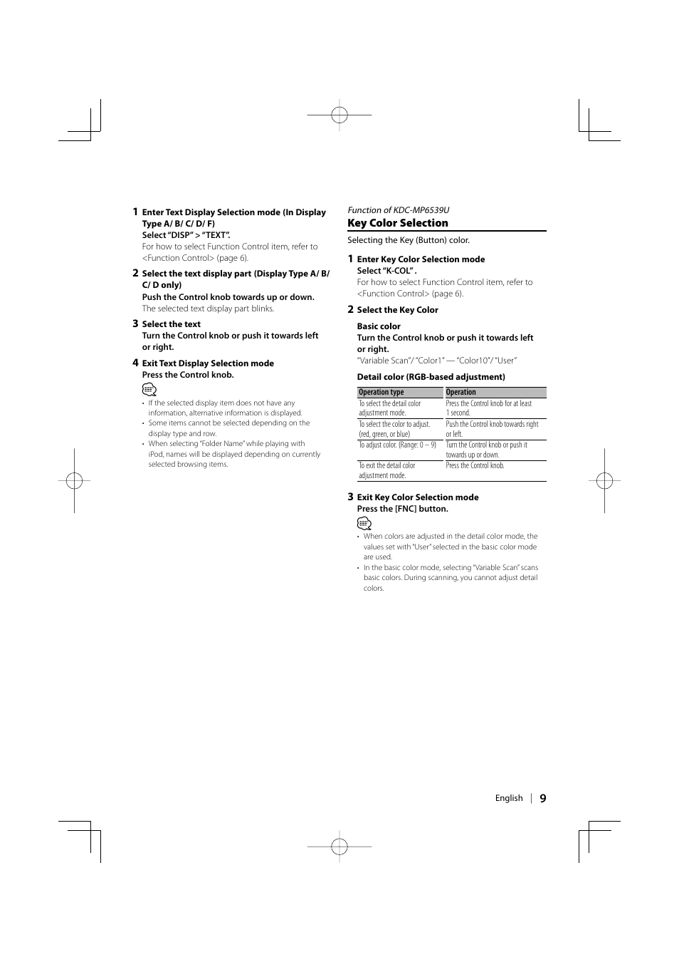Kenwood KDC-MP6039 User Manual | Page 9 / 28