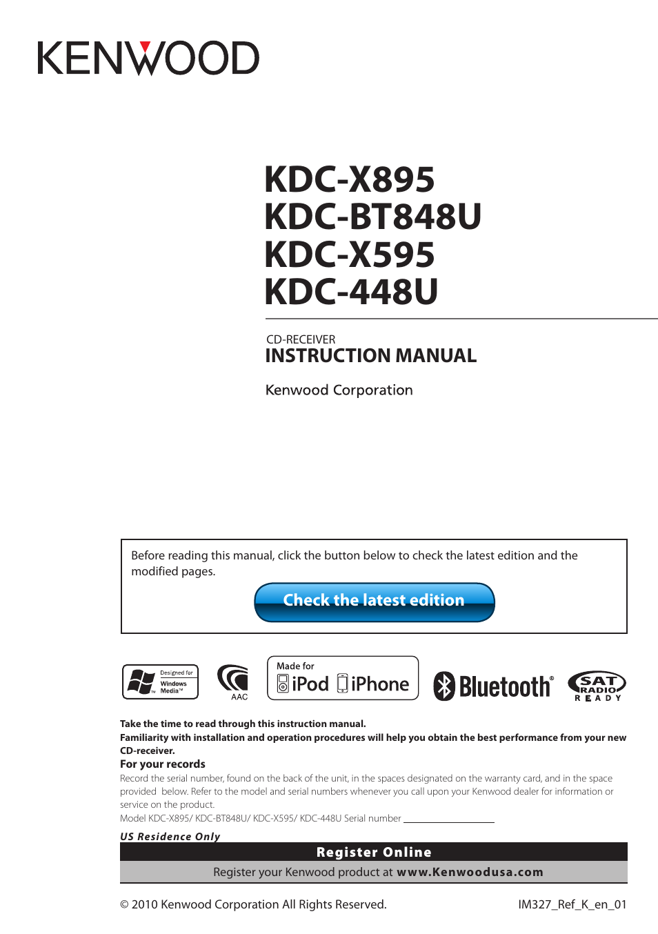 Kenwood KDC-448U User Manual | 71 pages