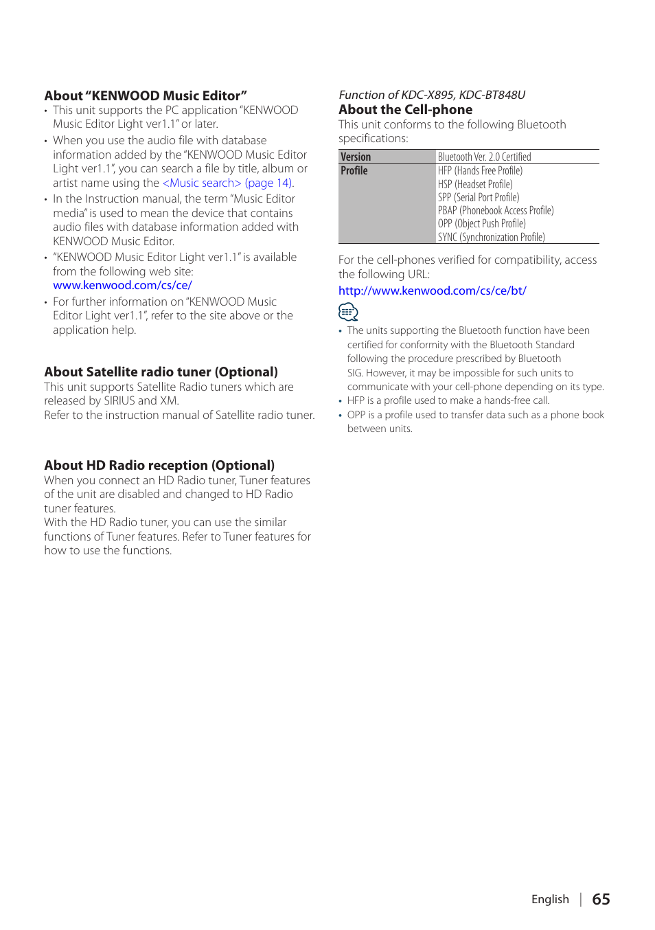 Kenwood KDC-448U User Manual | Page 65 / 71