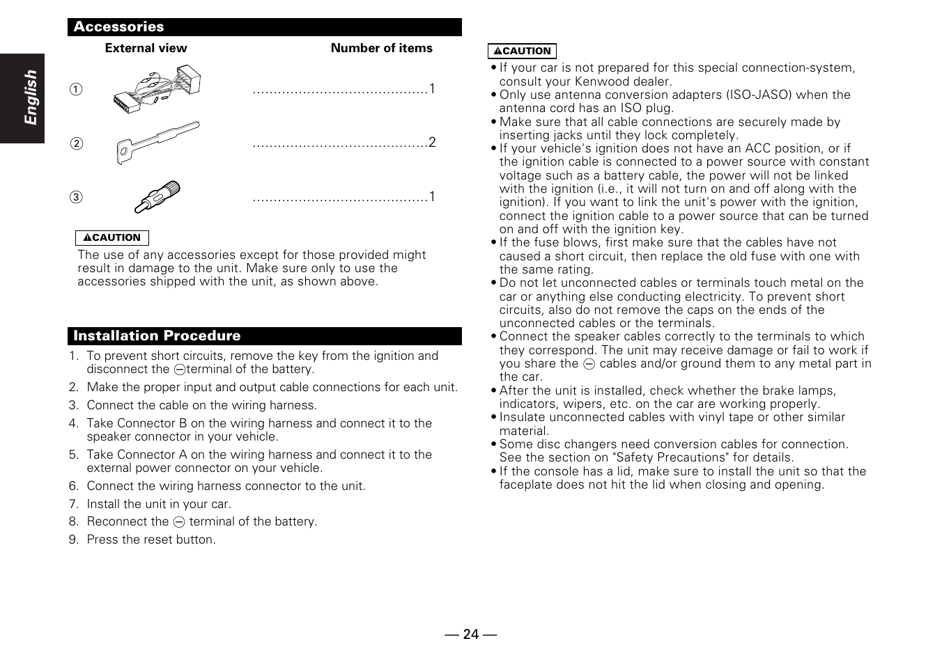 English | Kenwood KRC-25RA User Manual | Page 24 / 32