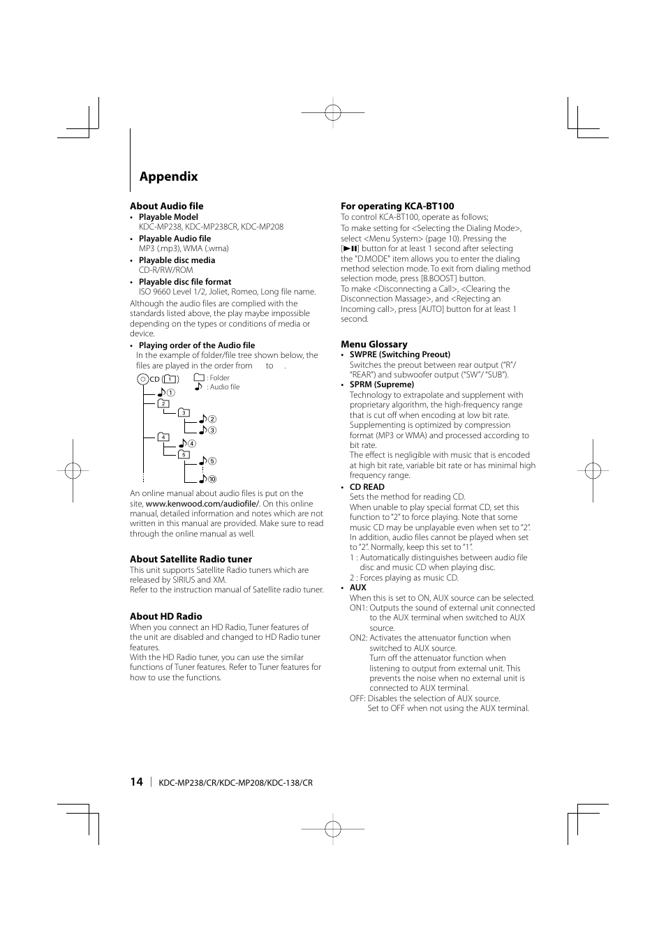 Appendix | Kenwood KDC-138 User Manual | Page 14 / 56