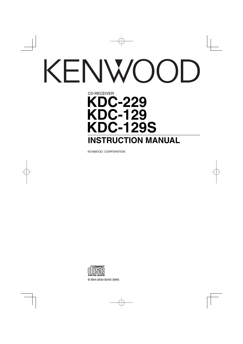 Kenwood kdc 229 User Manual | 22 pages