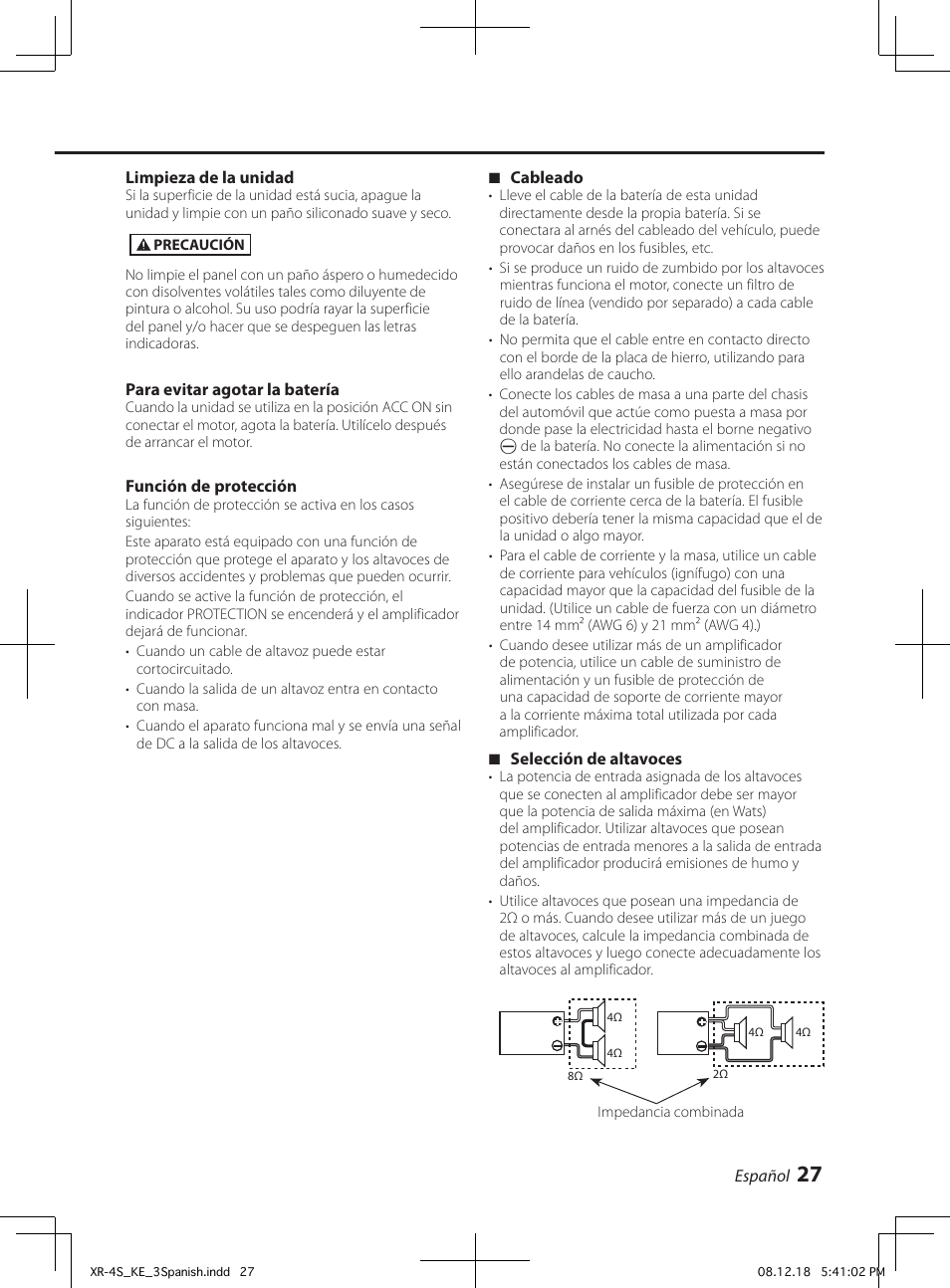 Kenwood KAC-X4D User Manual | Page 27 / 36