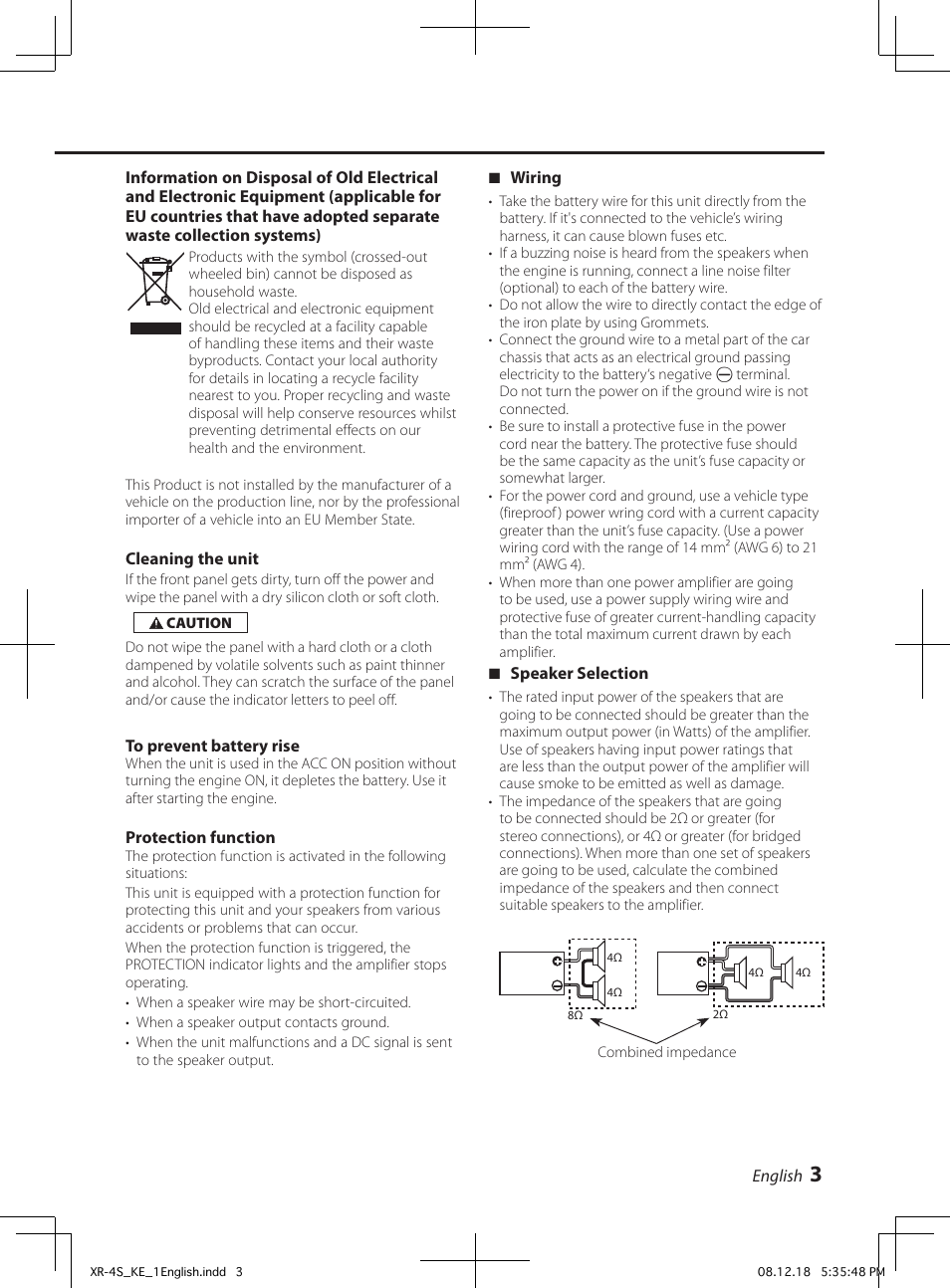 Kenwood KAC-X4D User Manual | Page 3 / 36