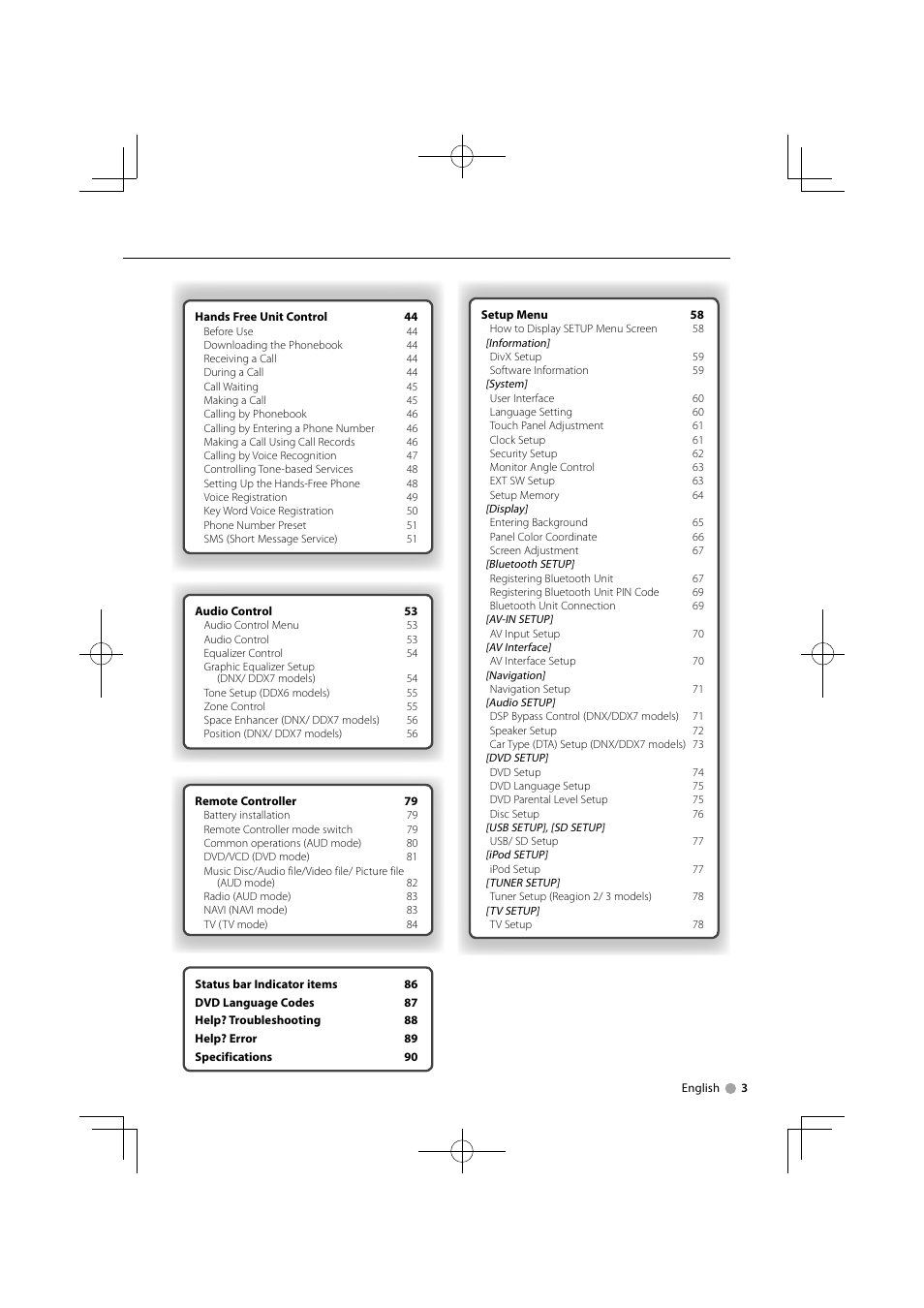 Kenwood DNX7340BTM User Manual | Page 3 / 96