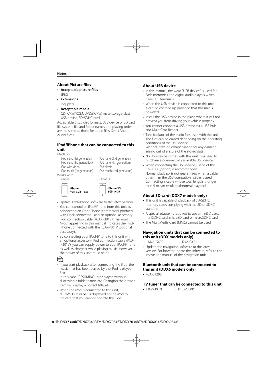 Kenwood DNX7340BTM User Manual | Page 8 / 96