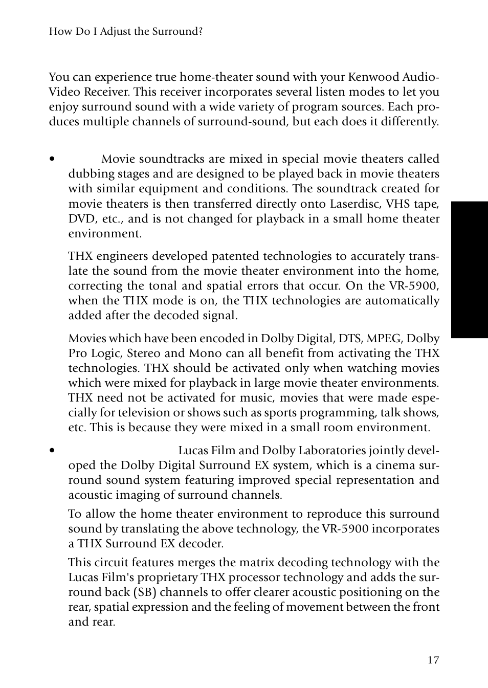 How do i adjust the surround modes | Kenwood VR-5900 User Manual | Page 25 / 118