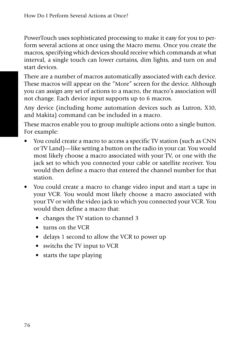 How do i perform several actions at once | Kenwood VR-5900 User Manual | Page 84 / 118