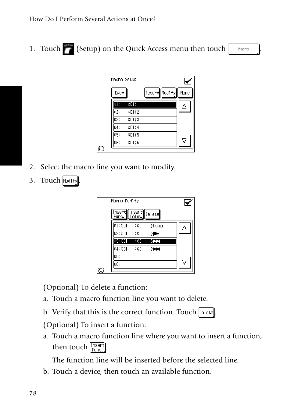 Modifying a macro | Kenwood VR-5900 User Manual | Page 86 / 118