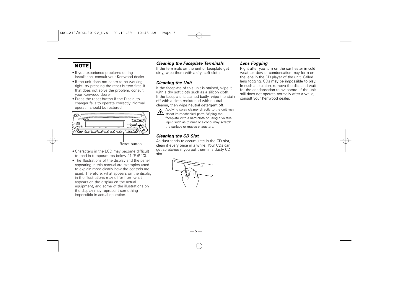 Kenwood KDC-119 User Manual | Page 5 / 25