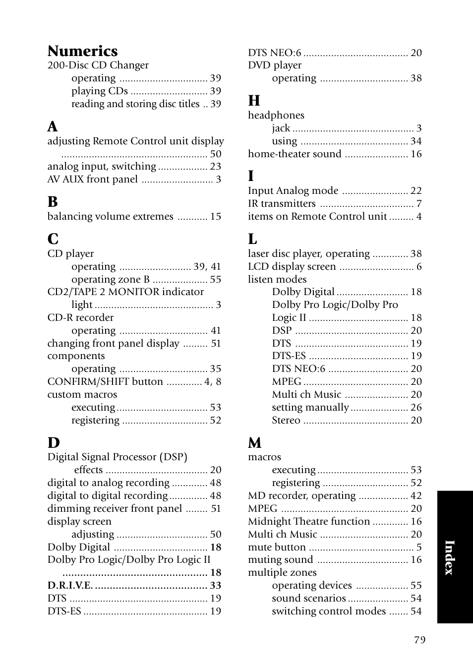 Numerics | Kenwood VR-5090 User Manual | Page 87 / 88