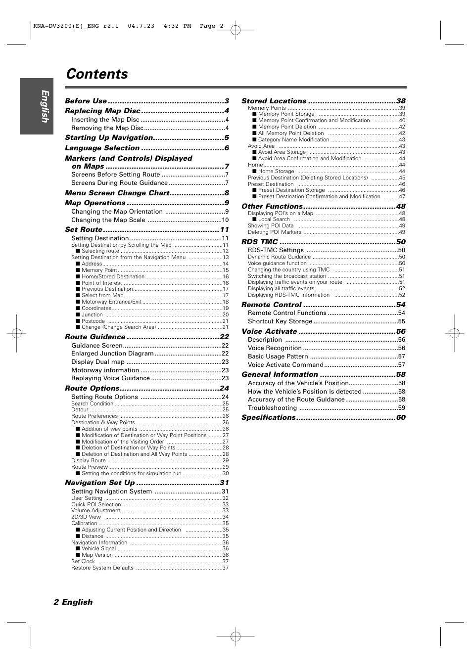 Kenwood KNA-DV3200 User Manual | Page 2 / 60