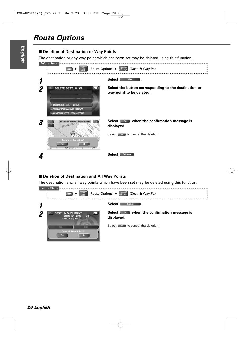 Route options | Kenwood KNA-DV3200 User Manual | Page 28 / 60