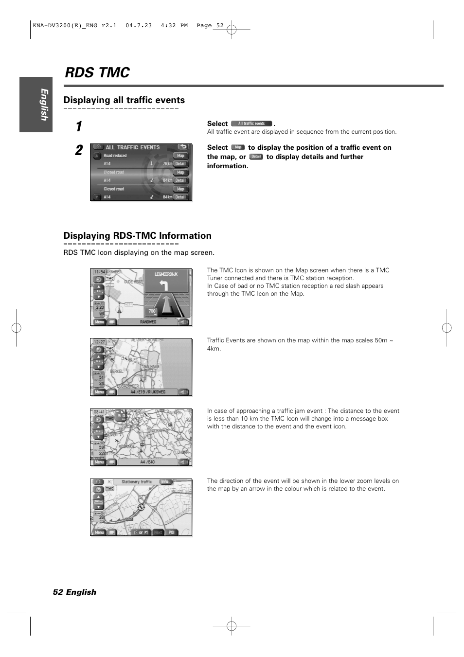 Rds tmc | Kenwood KNA-DV3200 User Manual | Page 52 / 60