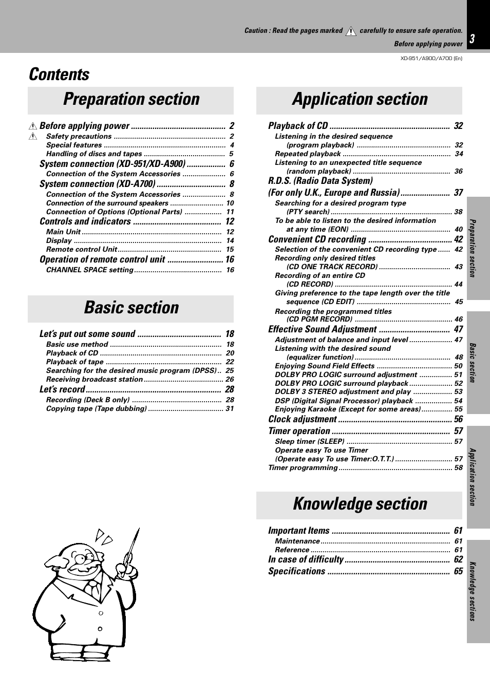 Kenwood XD-A700 User Manual | Page 3 / 68