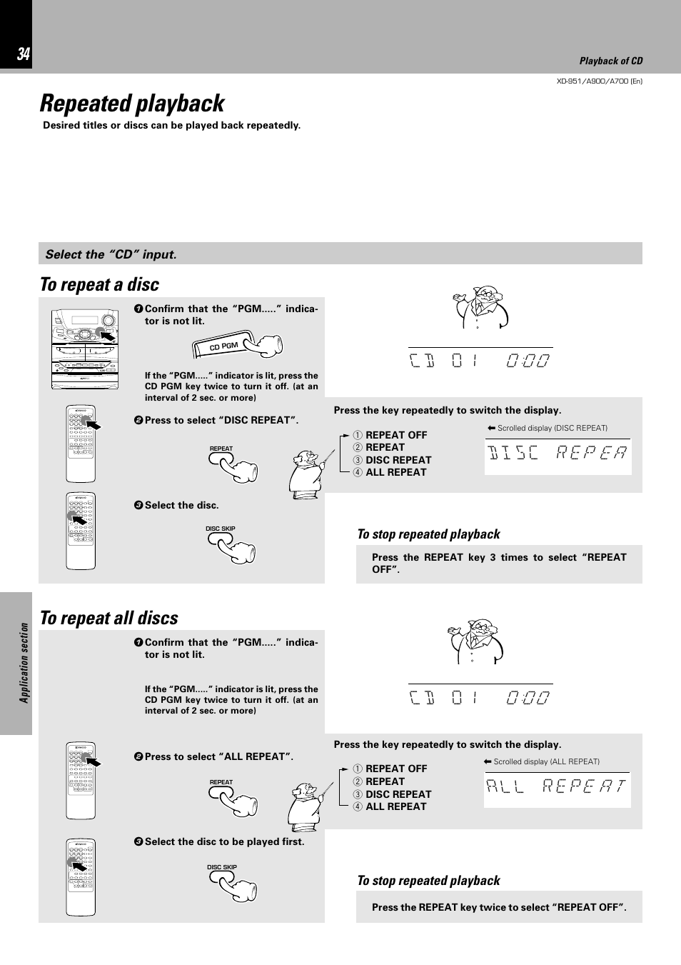 Repeated playback | Kenwood XD-A700 User Manual | Page 34 / 68