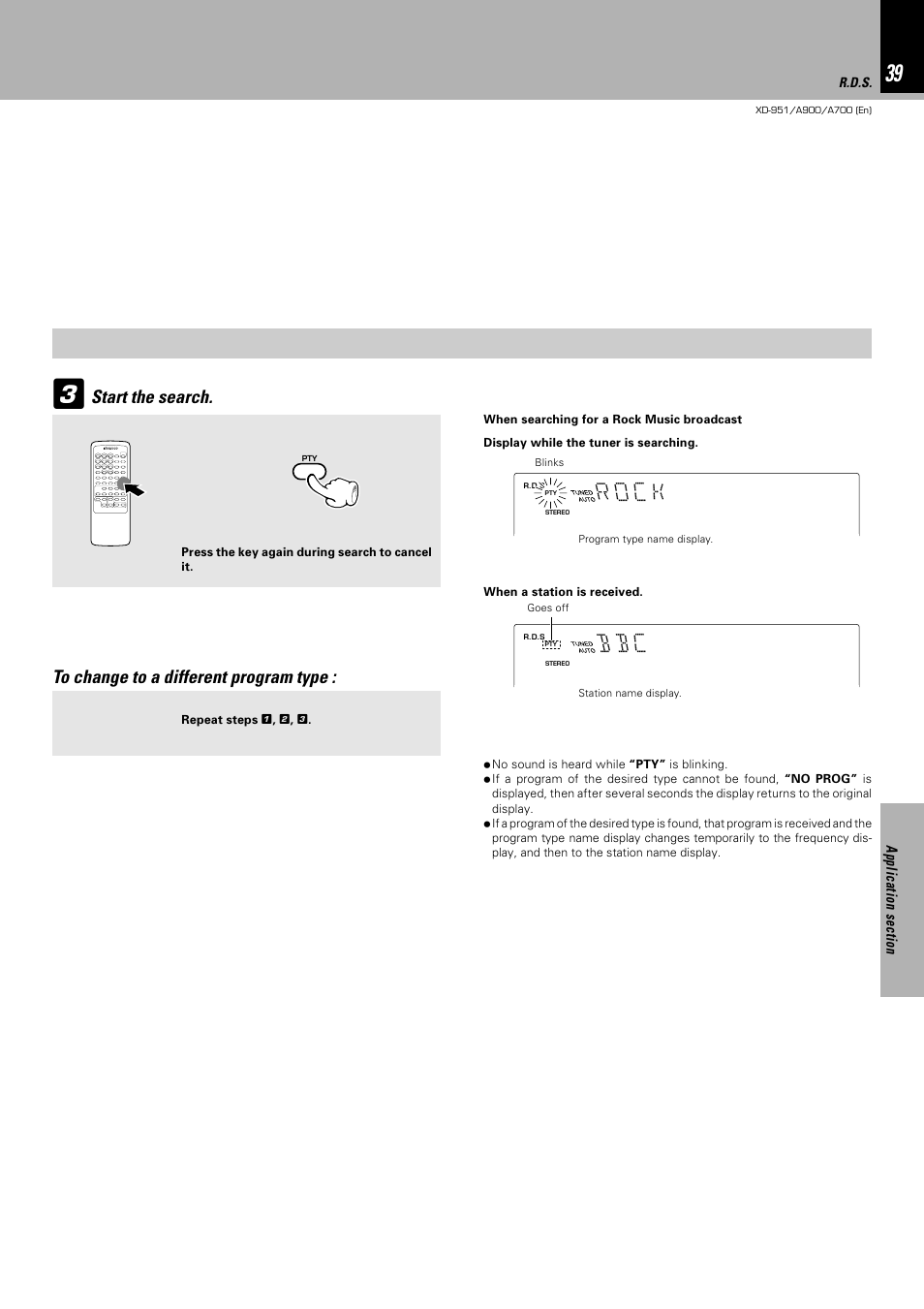 Kc o r, Cb b, Start the search | Kenwood XD-A700 User Manual | Page 39 / 68