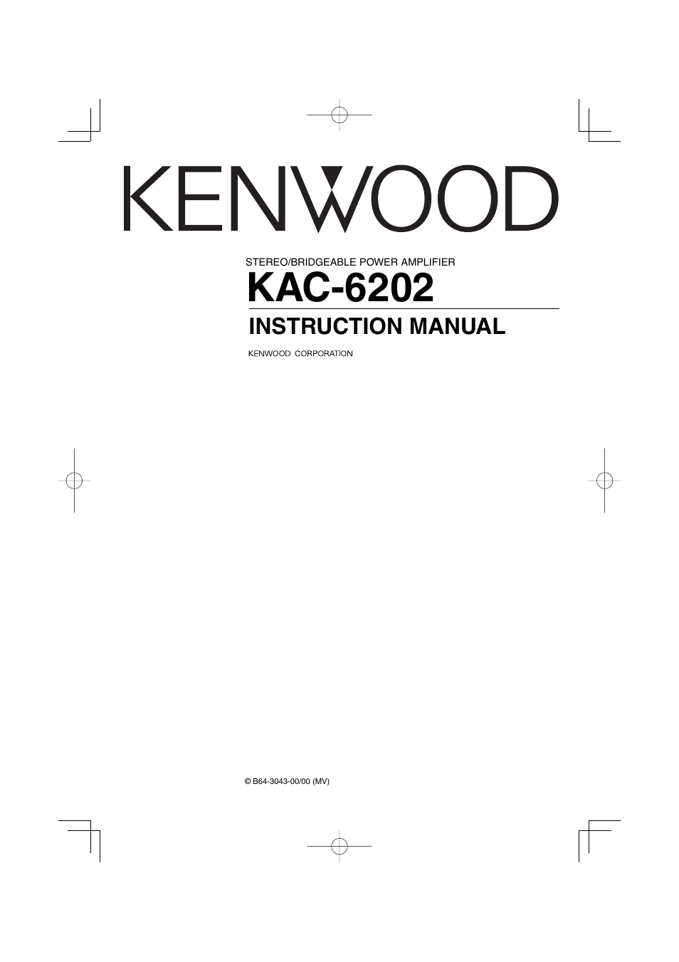 Kenwood KAC-6202 User Manual | 14 pages