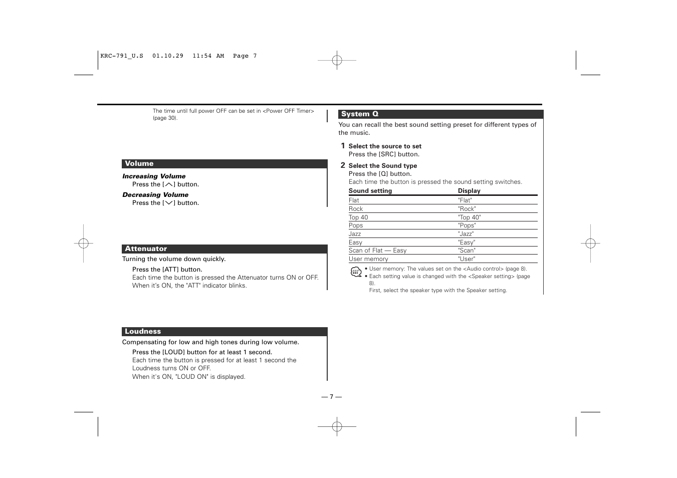 Kenwood KRC-791 User Manual | Page 7 / 42