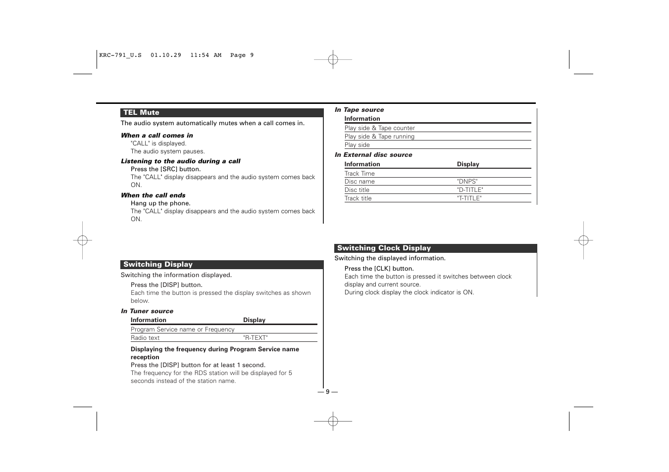 Kenwood KRC-791 User Manual | Page 9 / 42