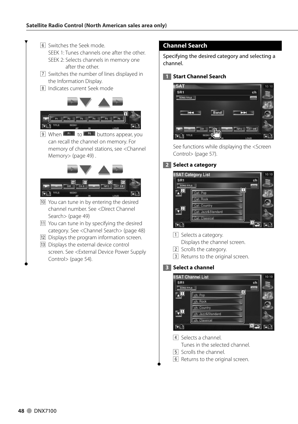 Channel search | Kenwood DNX710EX User Manual | Page 48 / 100