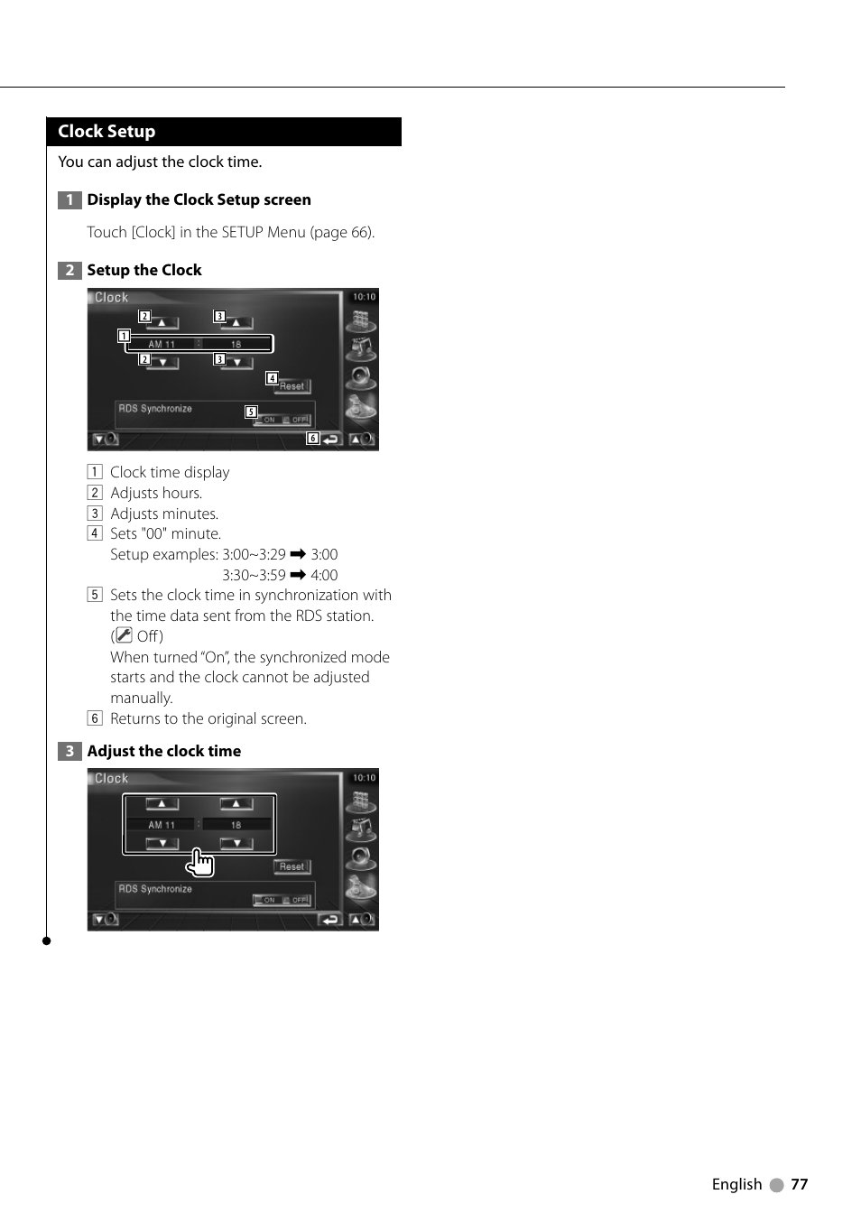 Clock setup | Kenwood DNX710EX User Manual | Page 77 / 100