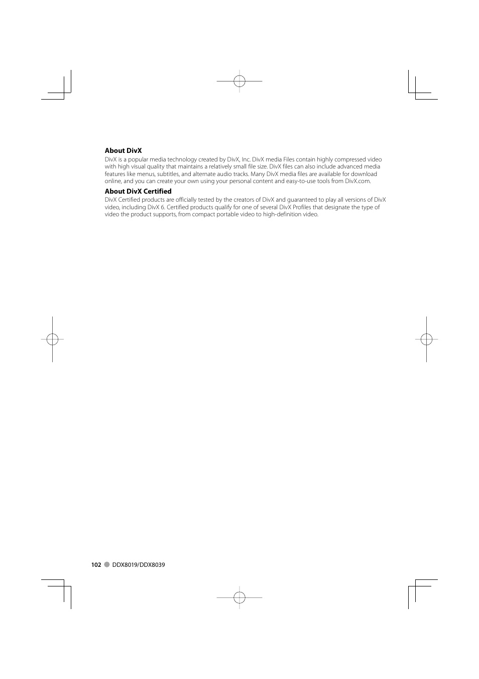 Kenwood DDX8039 User Manual | Page 102 / 104