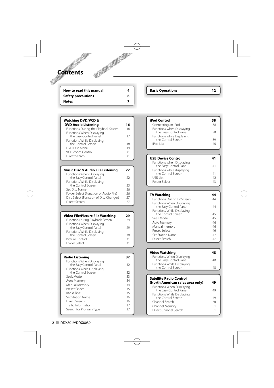 Kenwood DDX8039 User Manual | Page 2 / 104